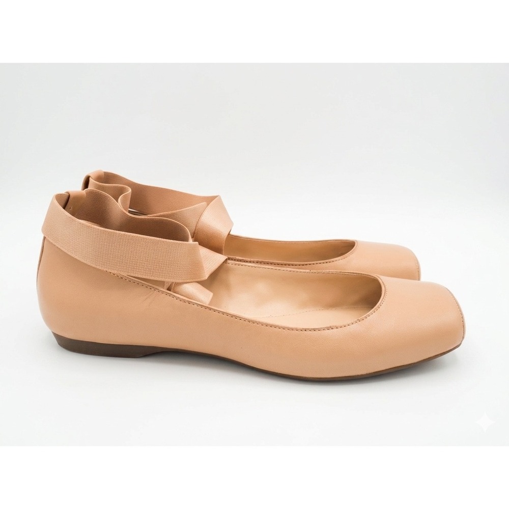 Jessica Simpson Ballet Flats Womens 10M Nude Beige Leather Square Toe Mandalaye